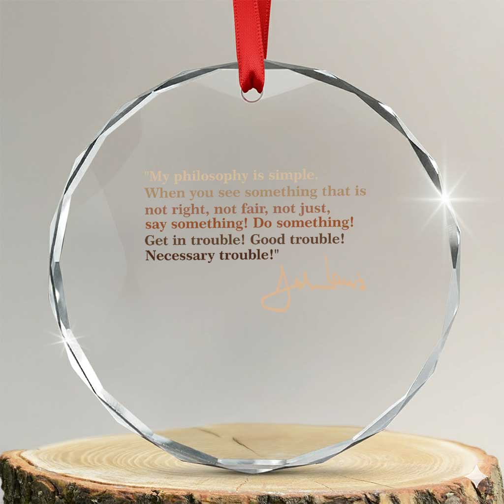 John Lewis Quote Crystal Glass Ornament Black History Month TS14 Transparent Glass 3'' Circle Print Your Wear