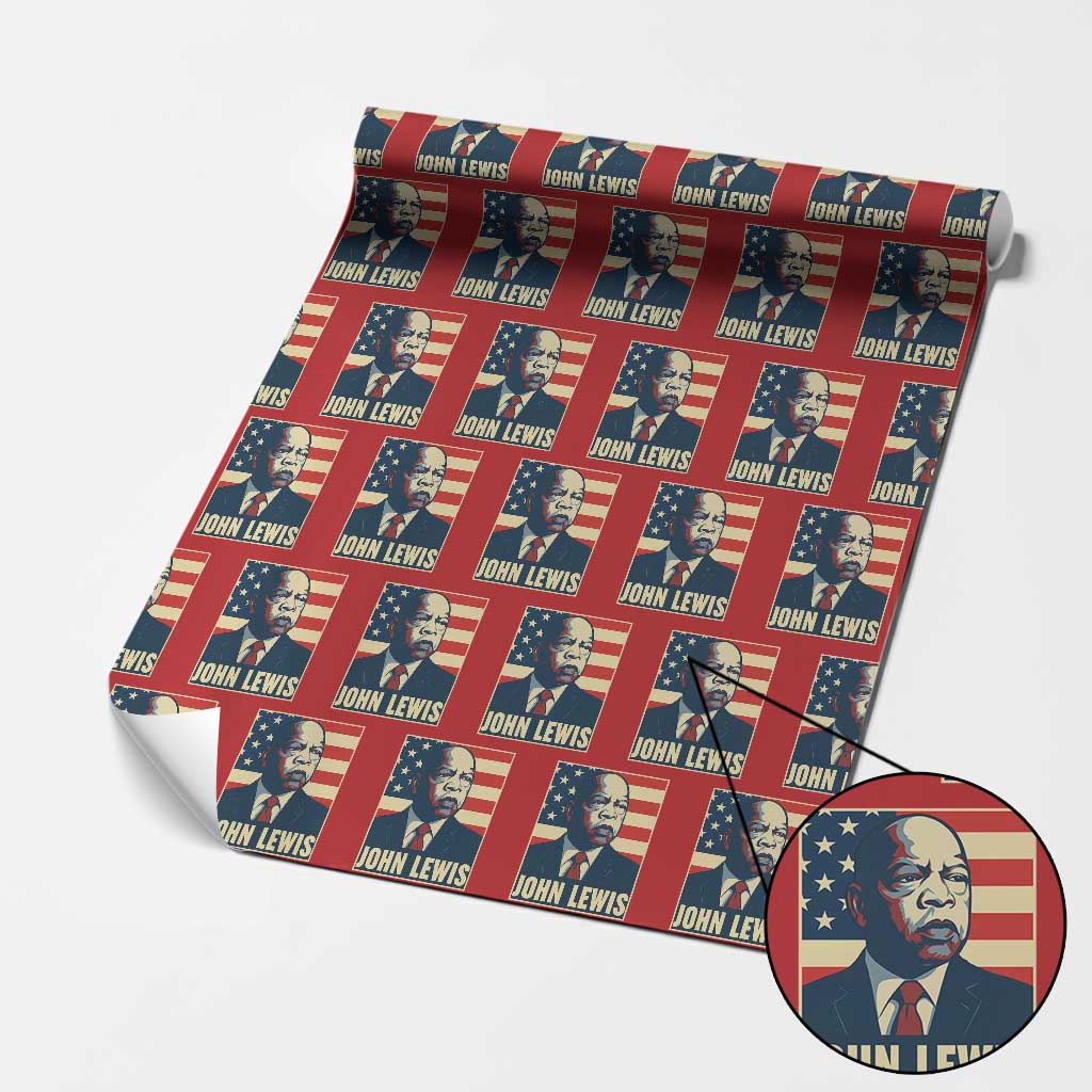 John Lewis Wrapping Paper Roll Black History Month TS14 Red Print Your Wear