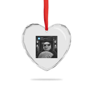John Pork Meme Heart Crystal Glass Ornament There Is Motion At Your Front Door Funny Brainrot