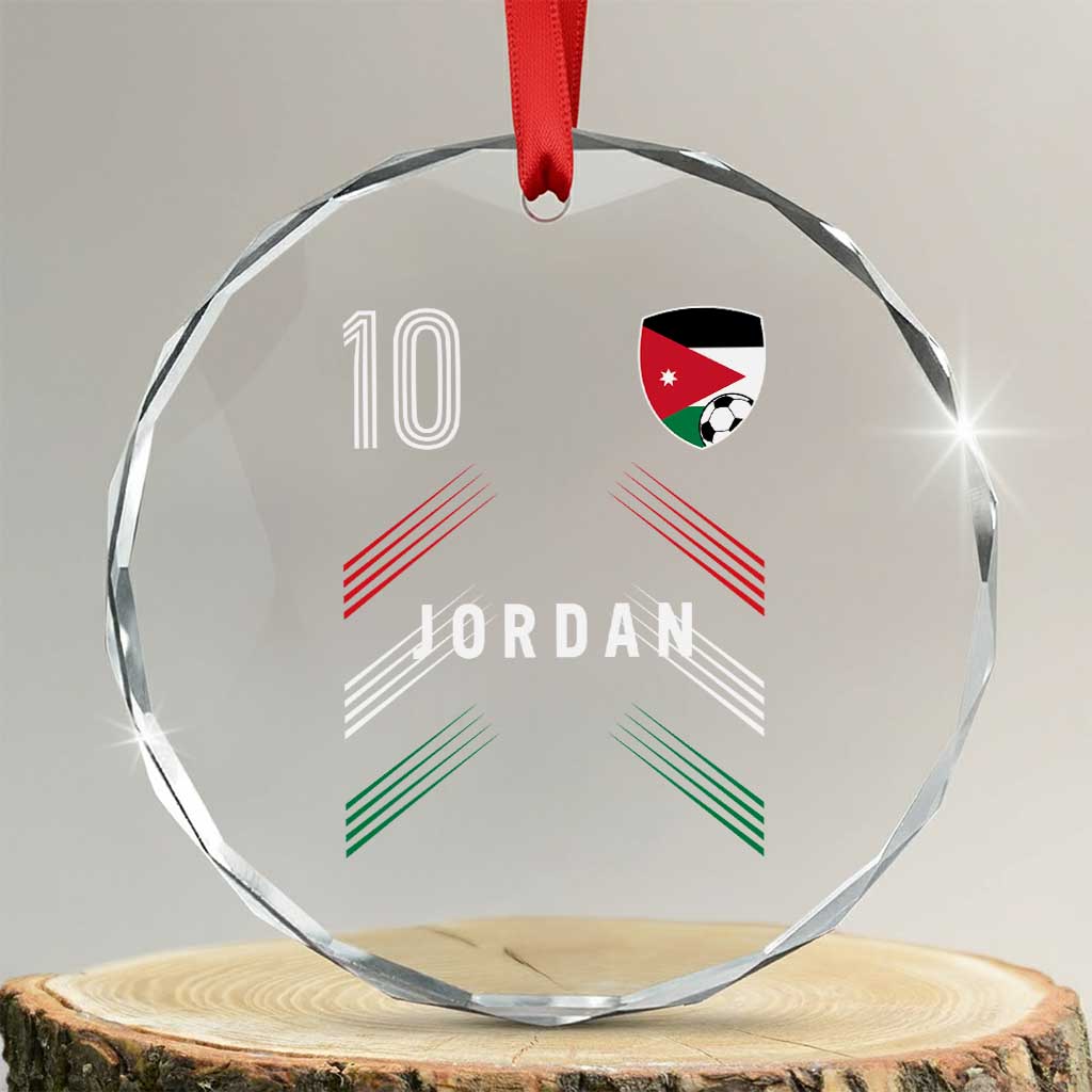 Jordan Soccer Sports Graphic Number 10 Jersey Style Crystal Glass Ornament Proud Jordanian Football Fans Game Day Pride TS02 Transparent Glass 3'' Circle Print Your Wear