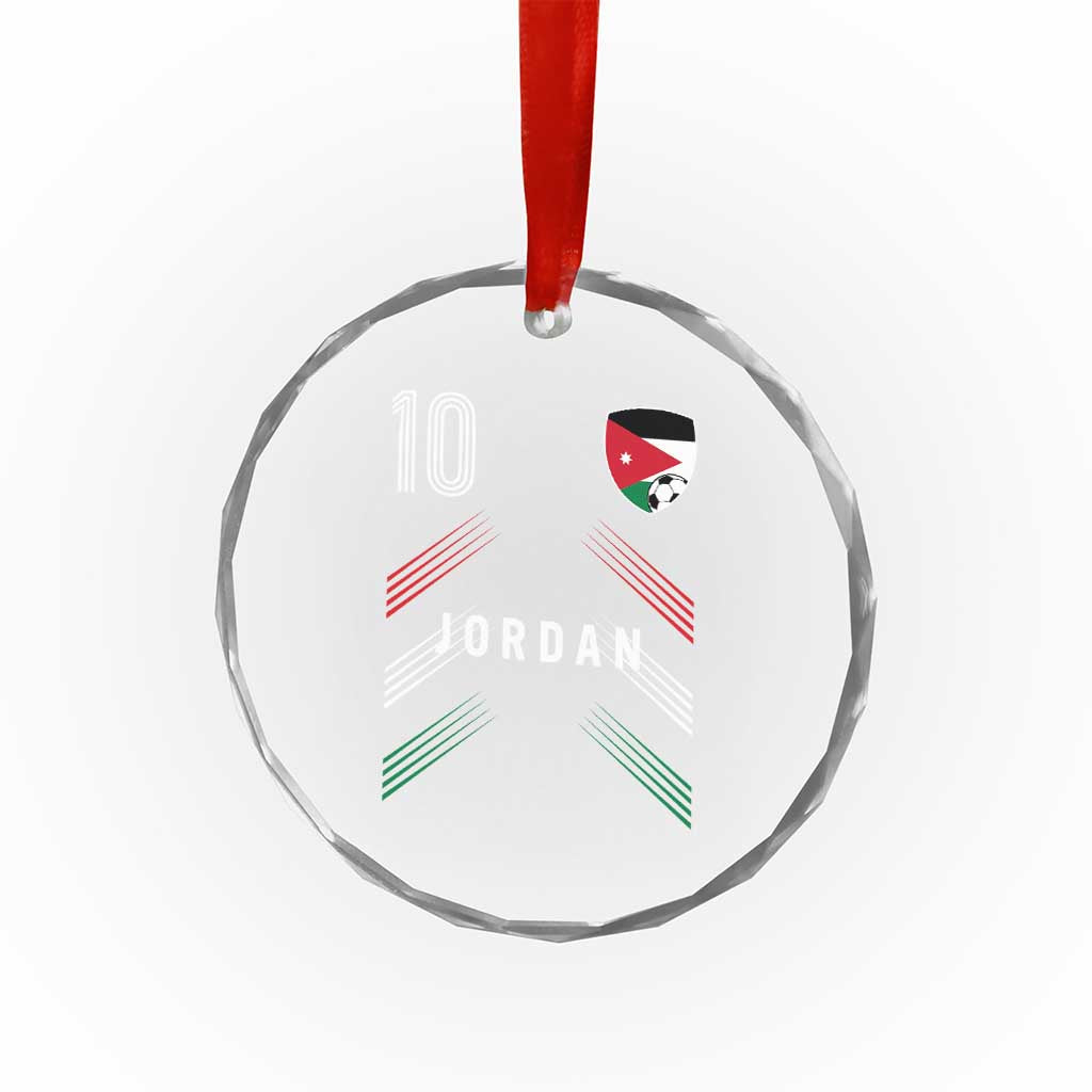 Jordan Soccer Sports Graphic Number 10 Jersey Style Crystal Glass Ornament Proud Jordanian Football Fans Game Day Pride