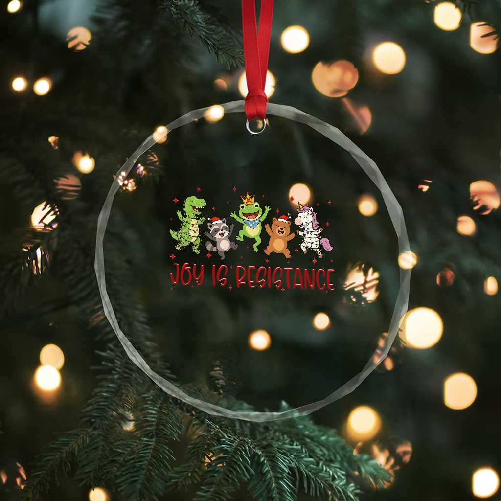 Joy Is Resistance Crystal Glass Ornament Funny Portland Frog Protest Christmas Gift TS12 Print Your Wear