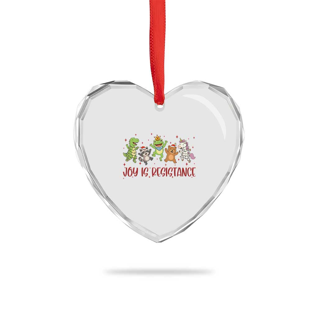 Joy Is Resistance Heart Crystal Glass Ornament Funny Portland Frog Protest Christmas Gift TS12 Print Your Wear