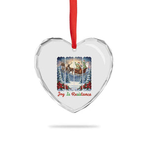 Joy Is Resistance Portland Frog Protest Heart Crystal Glass Ornament Funny Holiday Meme Gift Idea TS12 Print Your Wear