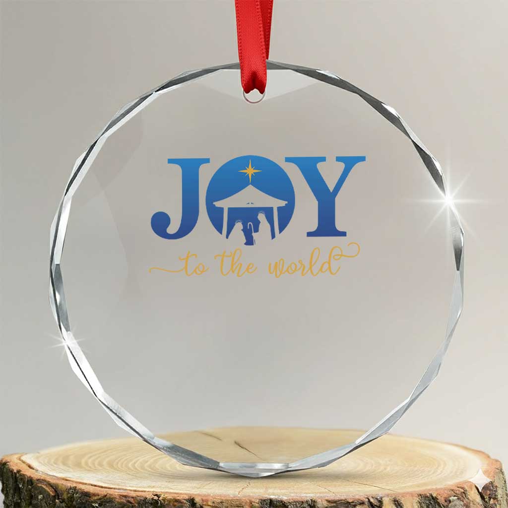 Joy To The World Crystal Glass Ornament Christian Christmas Nativity Scene Star Of Bethlehem TS11 Transparent Glass 3'' Circle Print Your Wear