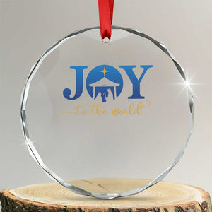 Joy To The World Crystal Glass Ornament Christian Christmas Nativity Scene Star Of Bethlehem TS11 Transparent Glass 3'' Circle Print Your Wear