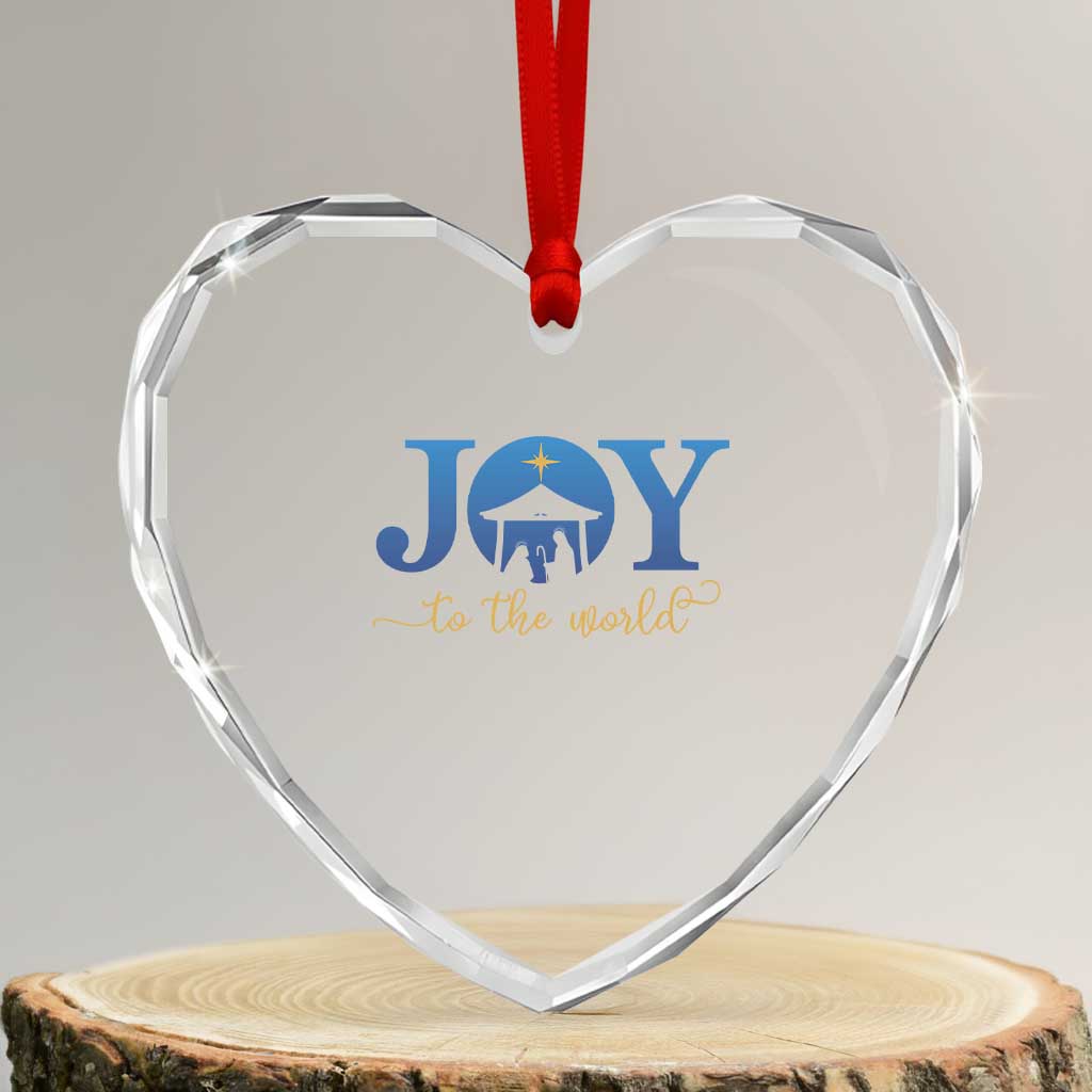 Joy To The World Heart Crystal Glass Ornament Christian Christmas Nativity Scene Star Of Bethlehem TS11 Transparent Glass 3'' Heart Print Your Wear