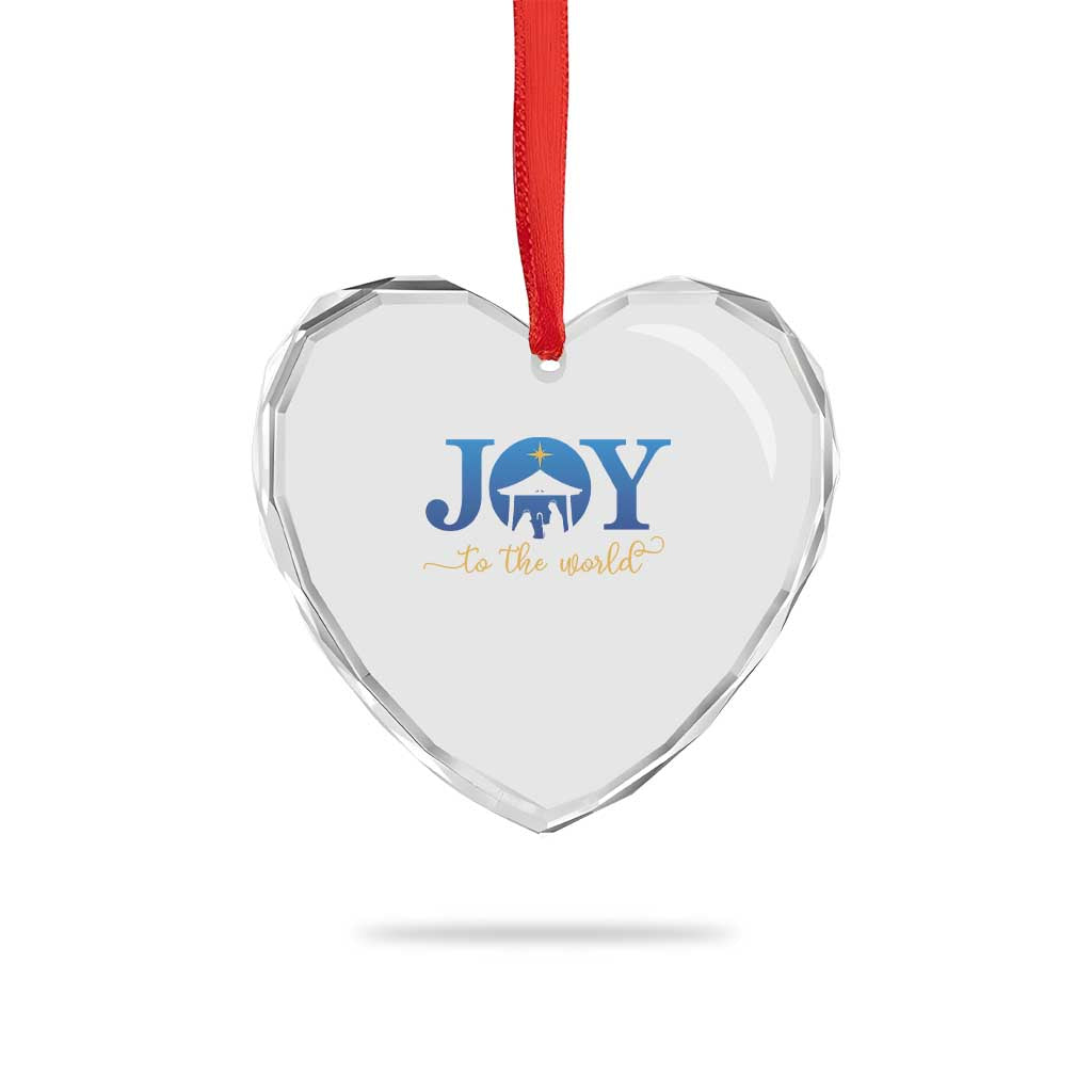 Joy To The World Heart Crystal Glass Ornament Christian Christmas Nativity Scene Star Of Bethlehem TS11 Print Your Wear
