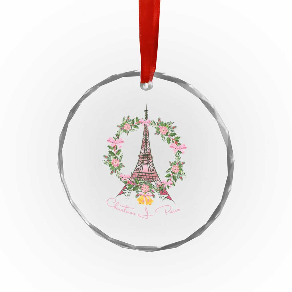Joyeux Noel Eiffel Tower Christmas In Paris Crystal Glass Ornament TS09 Print Your Wear
