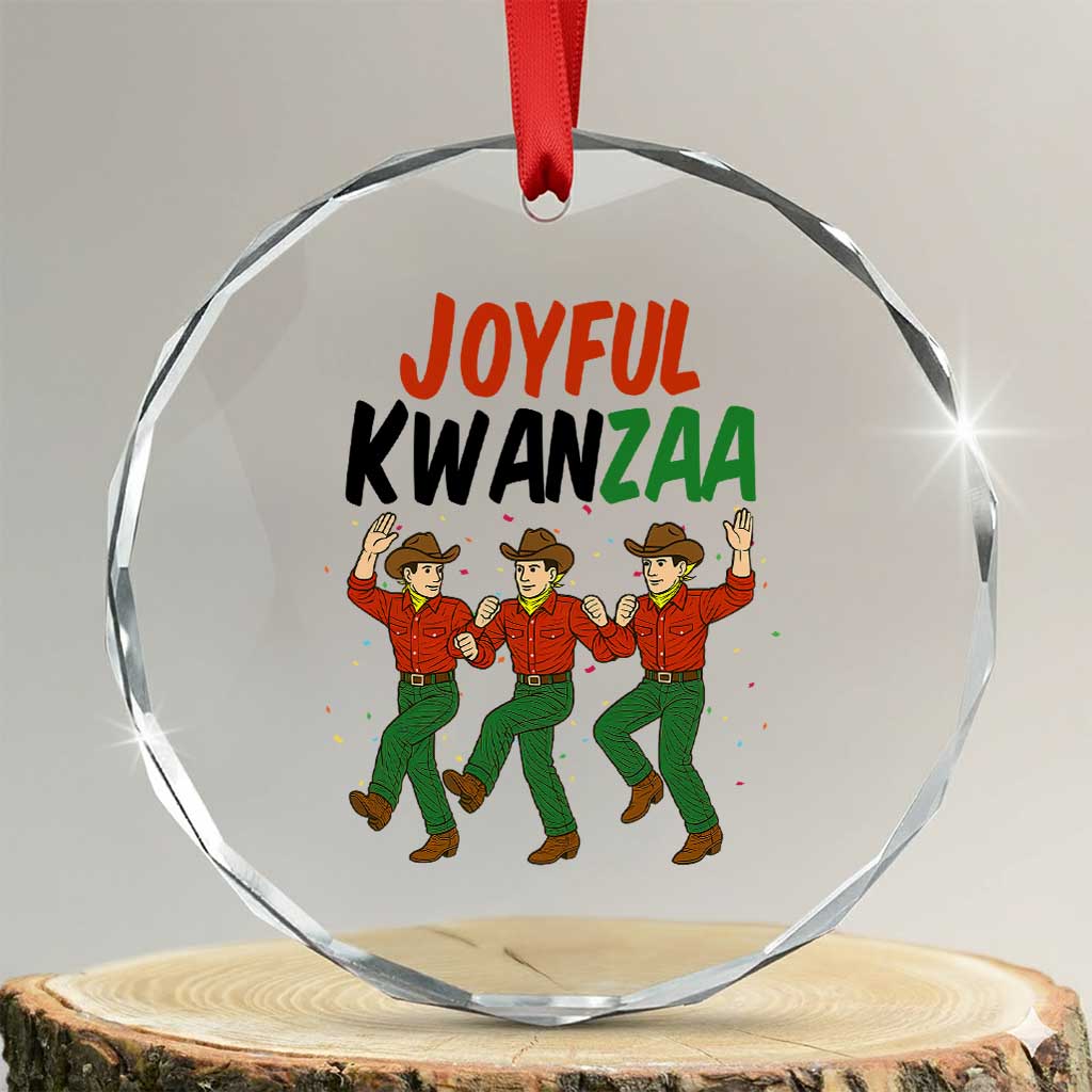 Joyful Kwanzaa Cowboy Crystal Glass Ornament Festival Of Lights African Heritage Gift TS12 Transparent Glass 3'' Circle Print Your Wear