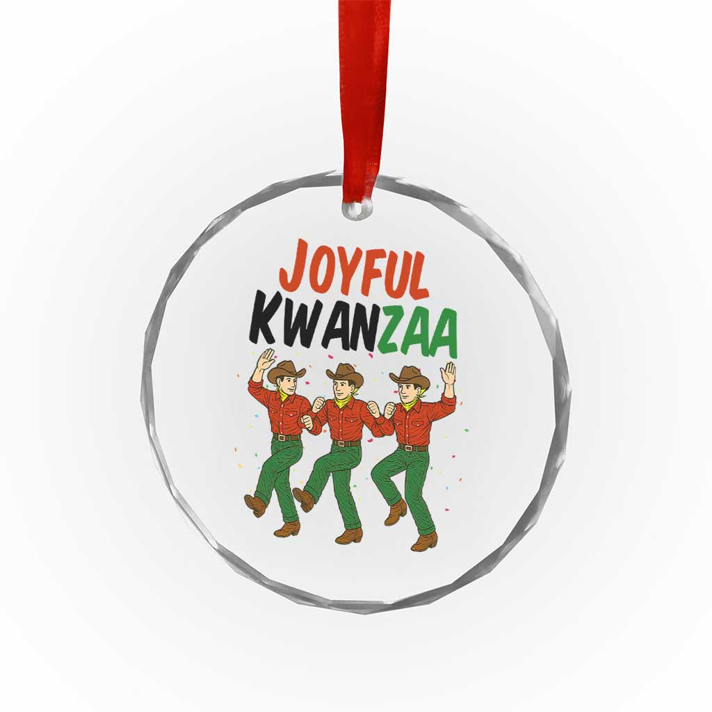 Joyful Kwanzaa Cowboy Crystal Glass Ornament Festival Of Lights African Heritage Gift - Print Your Wear
