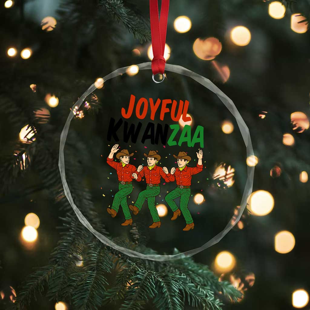 Joyful Kwanzaa Cowboy Crystal Glass Ornament Festival Of Lights African Heritage Gift - Print Your Wear