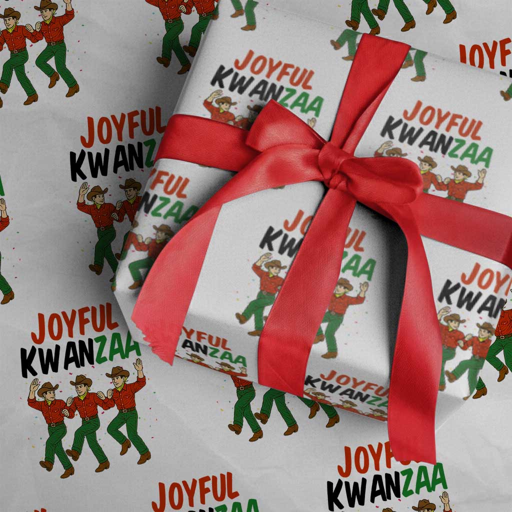 Joyful Kwanzaa Cowboy Wrapping Paper Roll Festival Of Lights African Heritage Gift TS12 White Print Your Wear