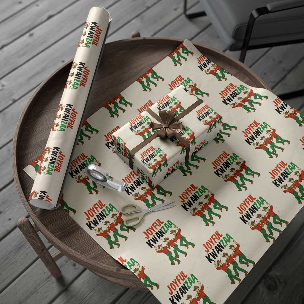 Joyful Kwanzaa Cowboy Wrapping Paper Roll Festival Of Lights African Heritage Gift TS12 Beige Print Your Wear