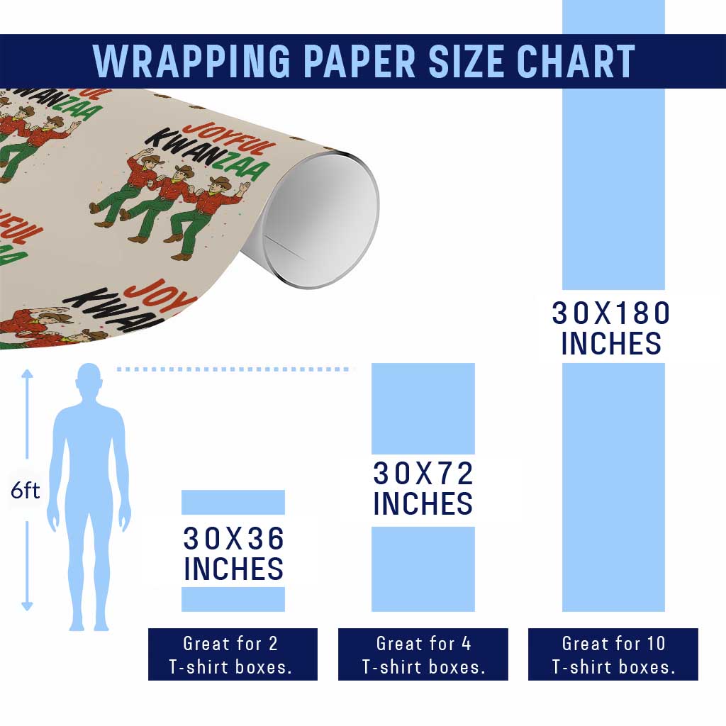 Joyful Kwanzaa Cowboy Wrapping Paper Roll Festival Of Lights African Heritage Gift - Print Your Wear