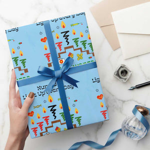 Joyful Kwanzaa Nurse Gift Wrapping Paper Roll Light Up Everyday TS12 Light Blue Print Your Wear