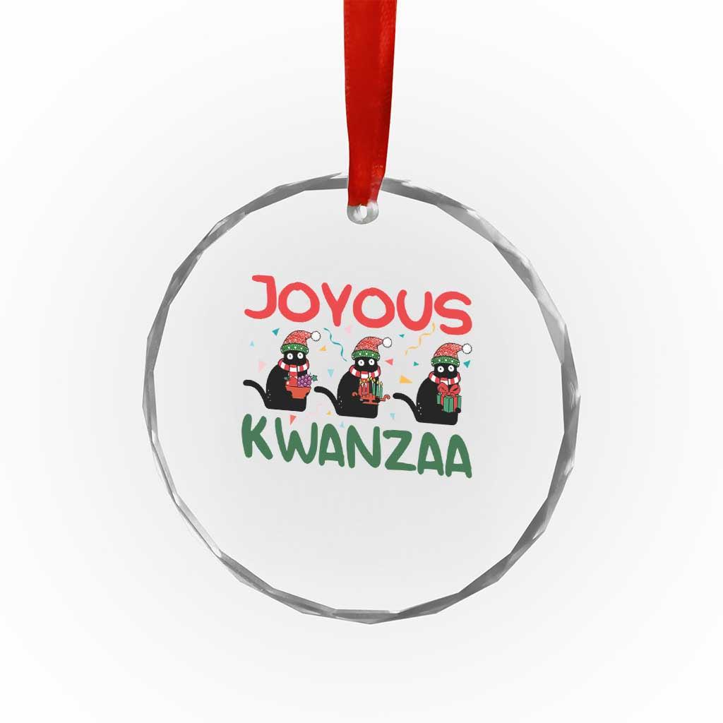 Joyous Kwanzaa Crystal Glass Ornament Funny Cats With Kinara And Presents Cultural Pride Gift TS12 Print Your Wear
