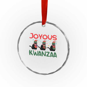 Joyous Kwanzaa Crystal Glass Ornament Funny Cats With Kinara And Presents Cultural Pride Gift TS12 Print Your Wear