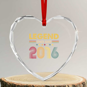 June 10th Birthday Heart Crystal Glass Ornament Legends Since June 2016 Retro Bday TS11 Transparent Glass 3'' Heart Print Your Wear