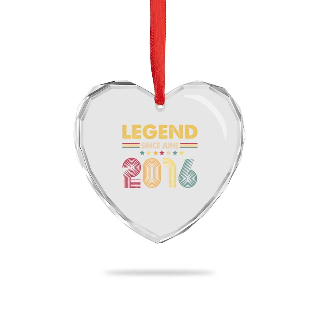 June 10th Birthday Heart Crystal Glass Ornament Legends Since June 2016 Retro Bday TS11 Print Your Wear