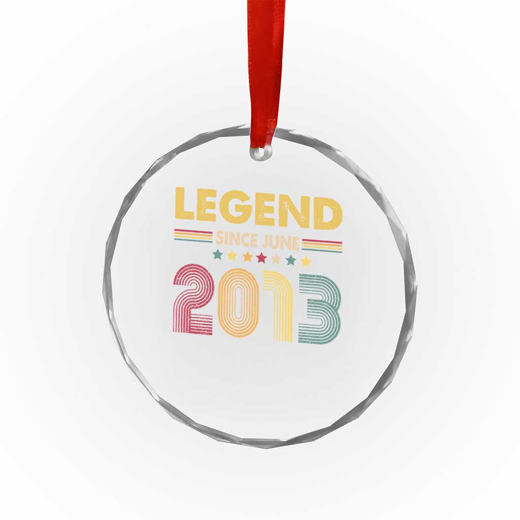 June 13th Birthday Crystal Glass Ornament Legends Since June 2013 Retro Bday TS11 Print Your Wear