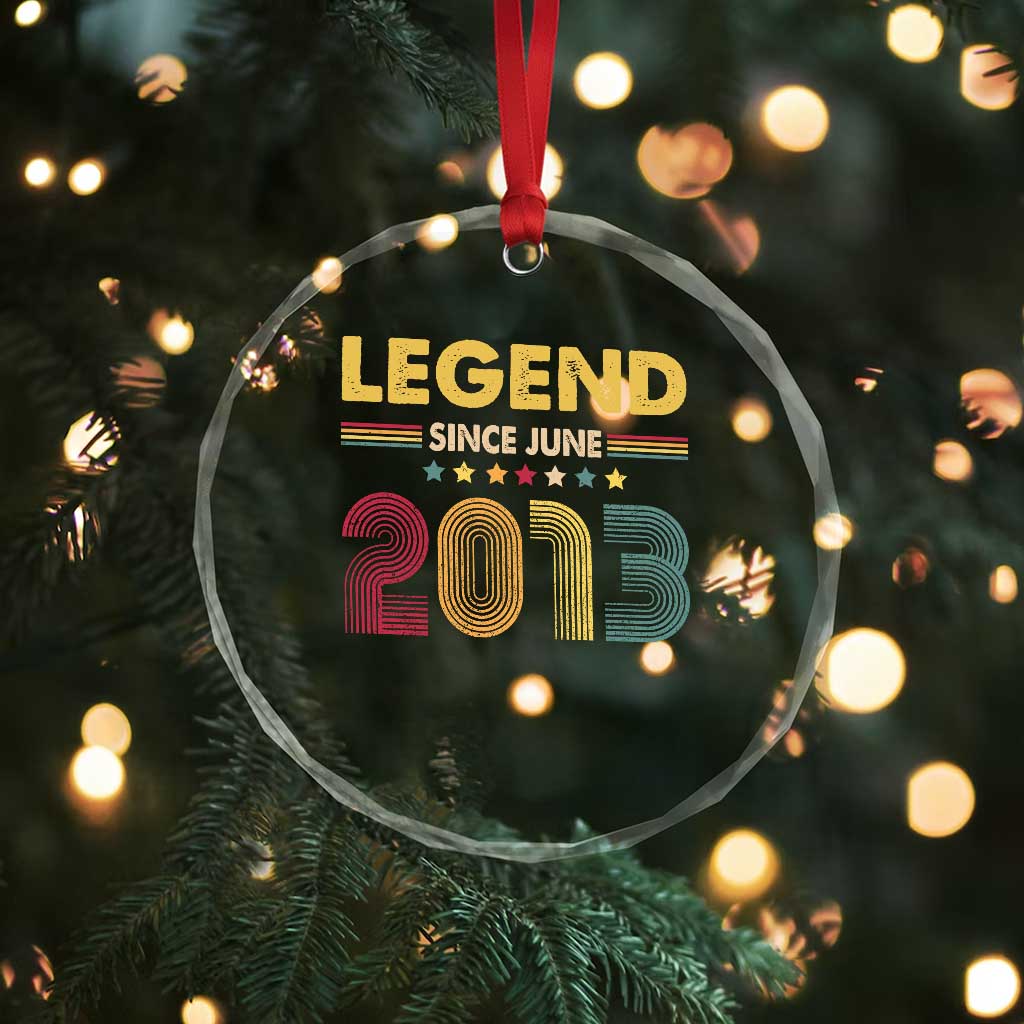 June 13th Birthday Crystal Glass Ornament Legends Since June 2013 Retro Bday TS11 Print Your Wear