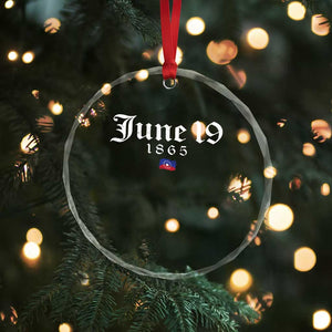June 19 1865 Juneteenth Flag Crystal Glass Ornament Celebrating Black Freedom History TS10 Print Your Wear