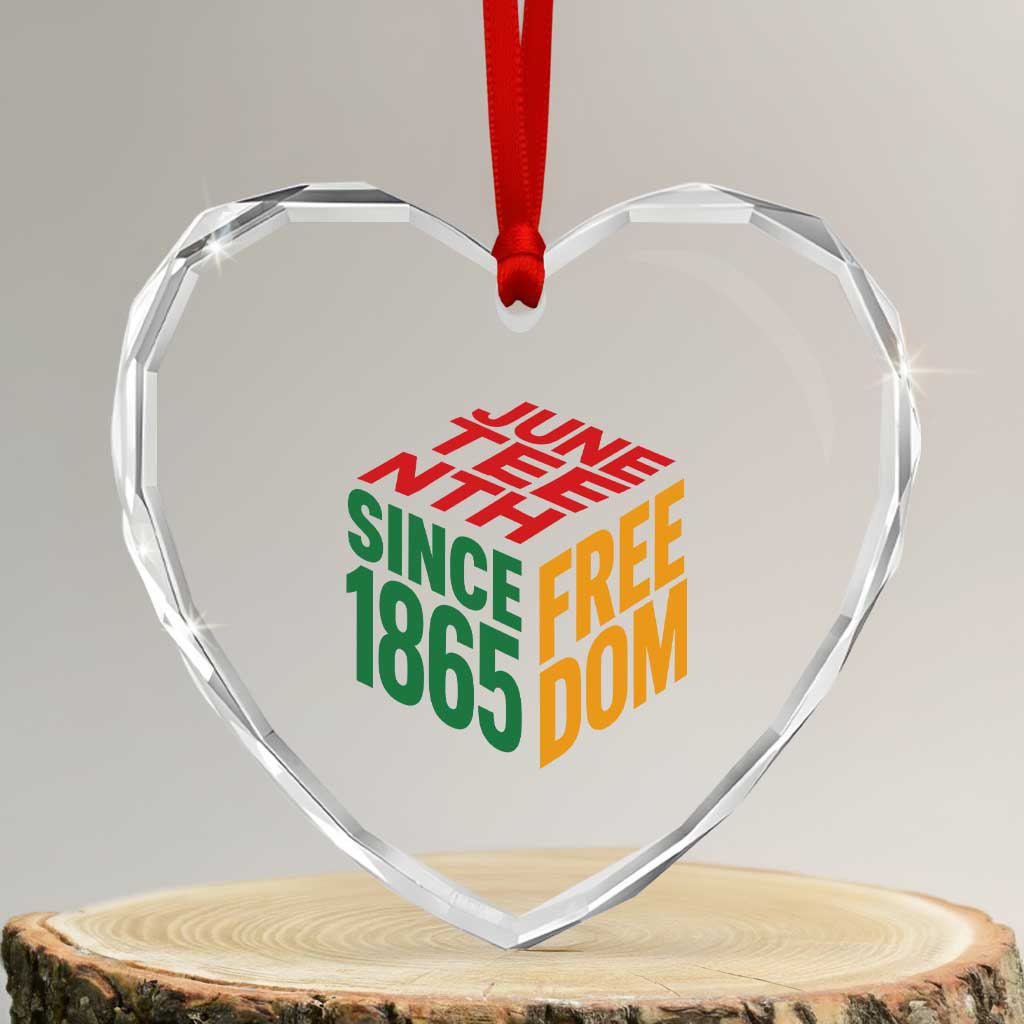 Juneteenth 1865 Freedom Heart Crystal Glass Ornament African American Pride TS12 Transparent Glass 3'' Heart Print Your Wear