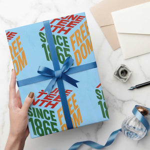 Juneteenth 1865 Freedom Wrapping Paper Roll African American Pride TS12 Light Blue Print Your Wear
