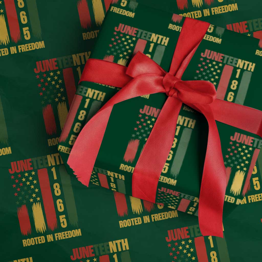 Juneteenth 1865 Freedom Pride Wrapping Paper Roll African American Heritage Graphic TS12 Green Print Your Wear