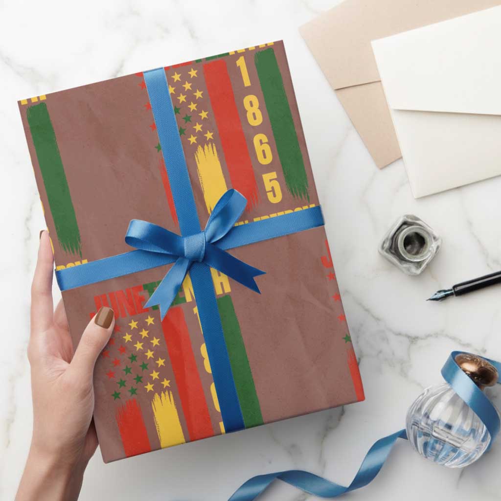 Juneteenth 1865 Freedom Pride Wrapping Paper Roll African American Heritage Graphic TS12 Mocha Print Your Wear