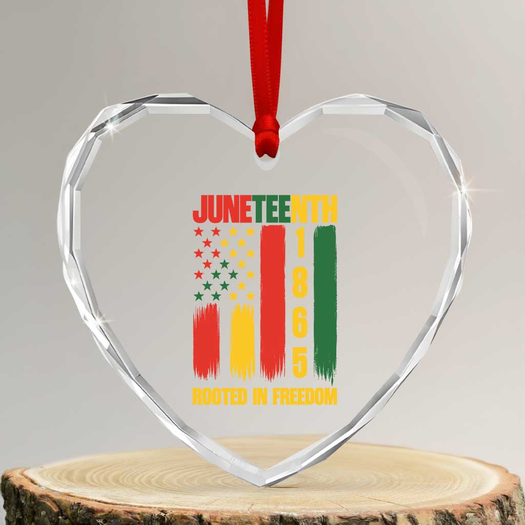 Juneteenth 1865 Freedom Pride Heart Crystal Glass Ornament African American Heritage Graphic TS12 Transparent Glass 3'' Heart Print Your Wear