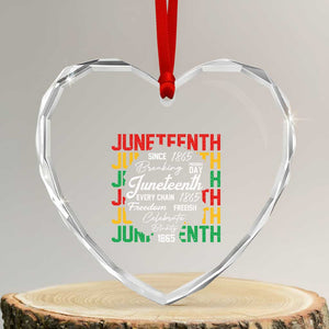 Juneteenth 1865 Heart Crystal Glass Ornament Celebrate Black Freedom Breaking Every Chain TS02 Transparent Glass 3'' Heart Print Your Wear