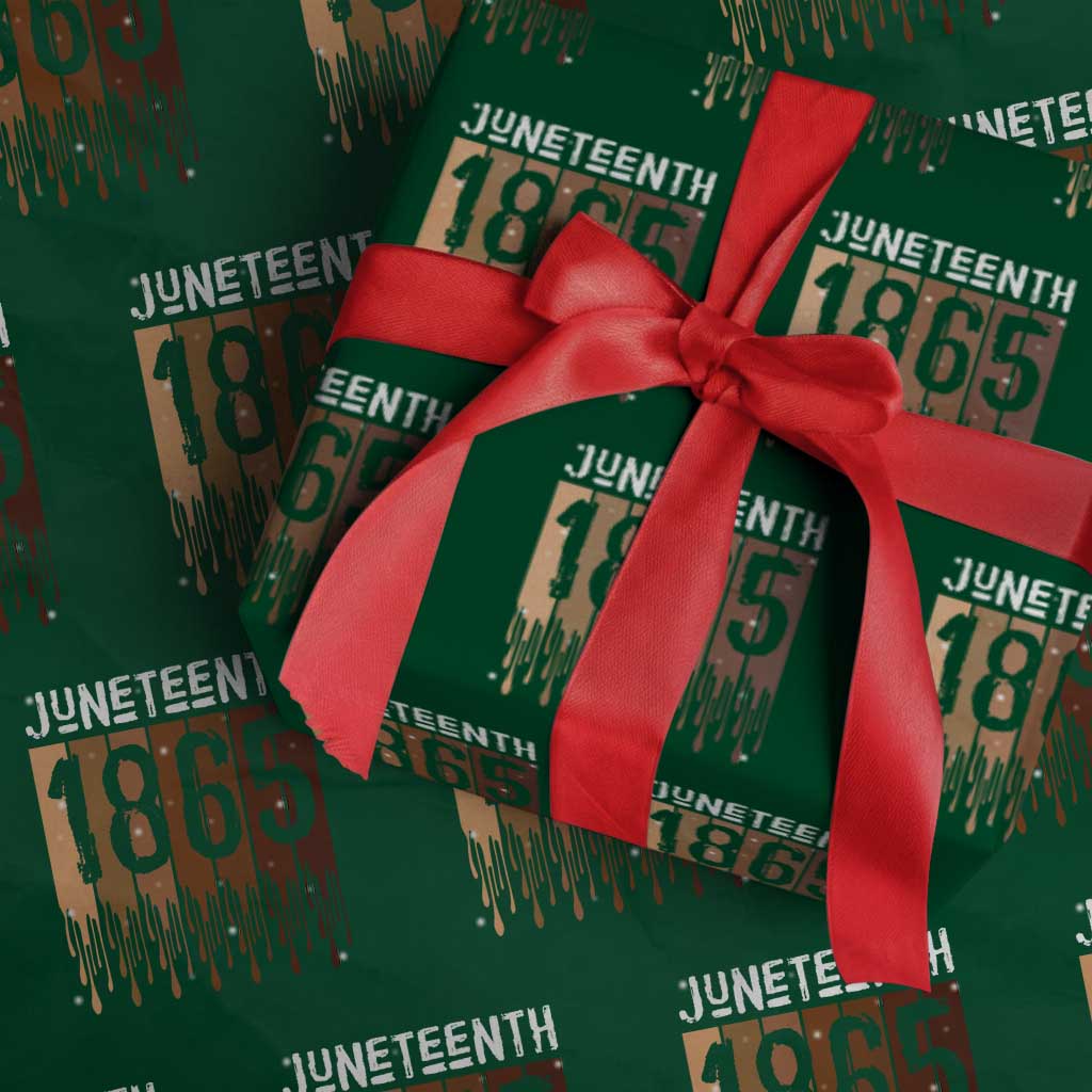 Juneteenth 1865 Wrapping Paper Roll June 19th Celebrating Black Freedom Melanin TS10 Green Print Your Wear