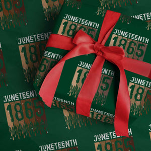Juneteenth 1865 Wrapping Paper Roll June 19th Celebrating Black Freedom Melanin TS10 Green Print Your Wear