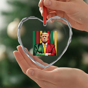Juneteenth American Leader Inspiration Heart Crystal Glass Ornament 1865 American Heritage Gift