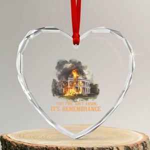 Juneteenth Ancestral Justice Heart Crystal Glass Ornament This Fire Aint Arson It is Remembrance Black History TS02 Transparent Glass 3'' Heart Print Your Wear