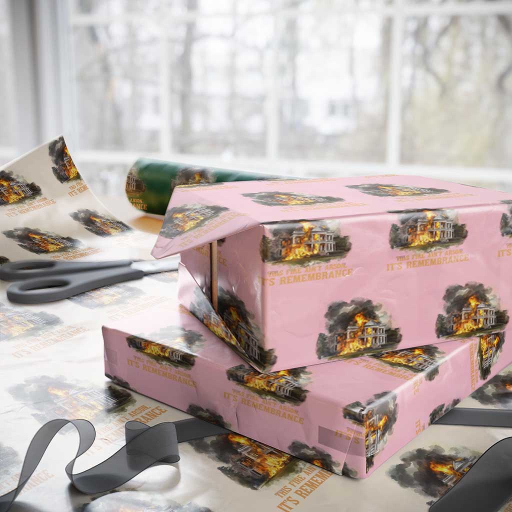 Juneteenth Ancestral Justice Wrapping Paper Roll This Fire Aint Arson It is Remembrance Black History TS02 Light Pink Print Your Wear