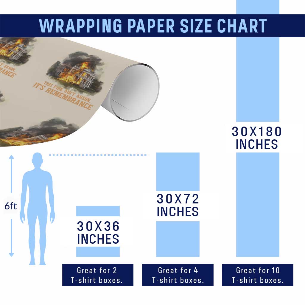 Juneteenth Ancestral Justice Wrapping Paper Roll This Fire Aint Arson It is Remembrance Black History TS02 Print Your Wear
