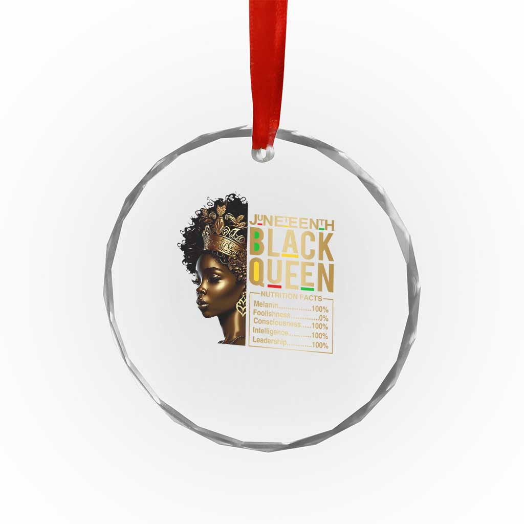Juneteenth Black Queen Nutritional Facts Crystal Glass Ornament Afro Melanin Queen TS11 Print Your Wear