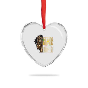Juneteenth Black Queen Nutritional Facts Heart Crystal Glass Ornament Afro Melanin Queen TS11 Print Your Wear