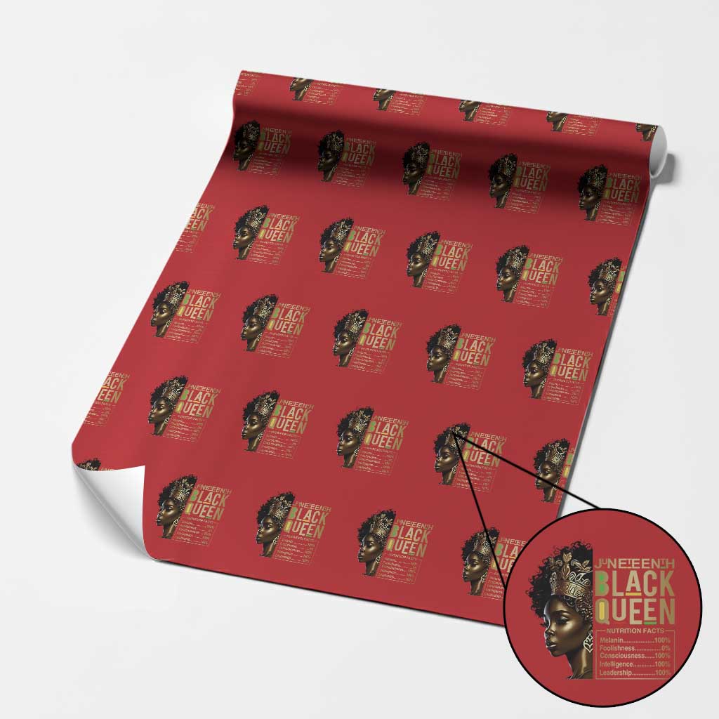 Juneteenth Black Queen Nutritional Facts Wrapping Paper Roll Afro Melanin Queen TS11 Red Print Your Wear