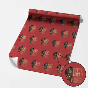 Juneteenth Black Queen Nutritional Facts Wrapping Paper Roll Afro Melanin Queen TS11 Red Print Your Wear