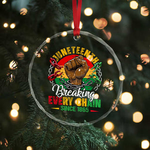 Juneteenth Breaking Every Chain Since 1865 Crystal Glass Ornament Retro Vintage TS10 Print Your Wear