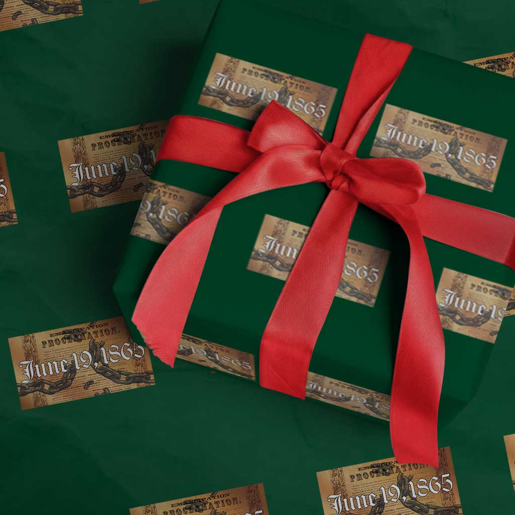 Juneteenth Emancipation Proclamation End of Slavery Wrapping Paper Roll Black Freedom History TS10 Green Print Your Wear