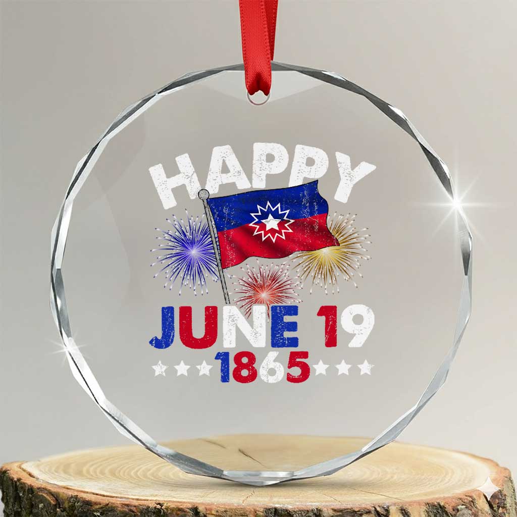 Juneteenth Flag Crystal Glass Ornament Black Freedom Black History June 19 1865 TS10 Transparent Glass 3'' Circle Print Your Wear