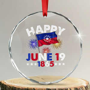 Juneteenth Flag Crystal Glass Ornament Black Freedom Black History June 19 1865 TS10 Transparent Glass 3'' Circle Print Your Wear