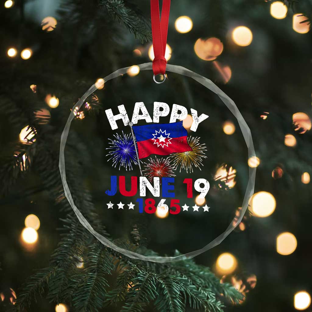 Juneteenth Flag Crystal Glass Ornament Black Freedom Black History June 19 1865 TS10 Print Your Wear