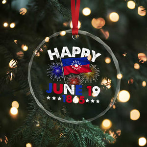 Juneteenth Flag Crystal Glass Ornament Black Freedom Black History June 19 1865 TS10 Print Your Wear