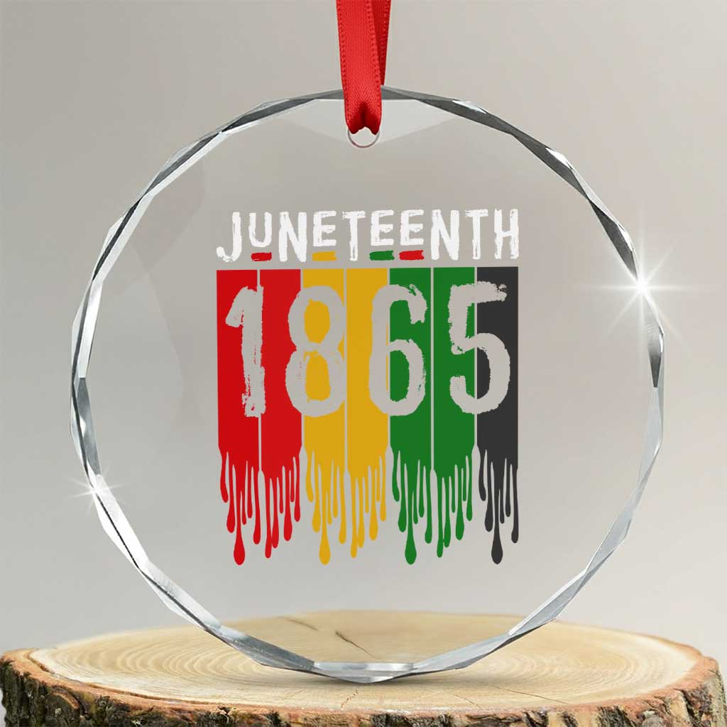 Juneteenth Freedom Pride Crystal Glass Ornament African American Heritage Graphic TS12 Transparent Glass 3'' Circle Print Your Wear